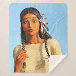 Schöne indigene Amerikanerin Sherpadecke