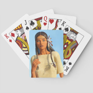 Schöne indigene Amerikanerin Spielkarten