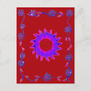 Schöne indische Motiv-Mehndi-Kunstgestaltung Postkarte