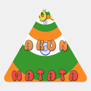 Schöne indische Nationalflaggen Farben Hakuna Mata Dreieckiger Aufkleber