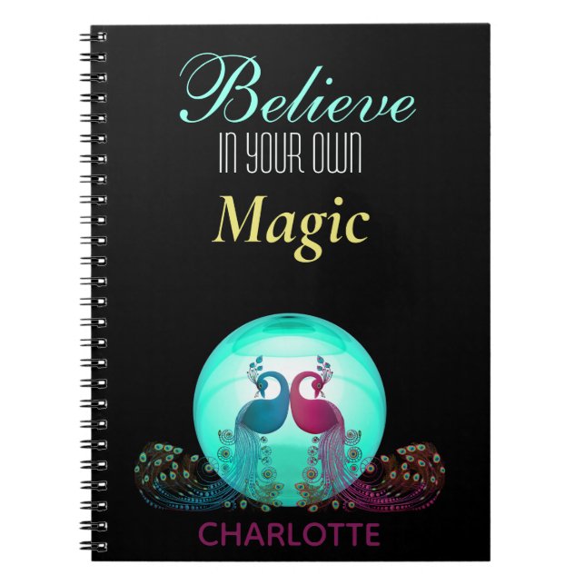 Schöne, individuell inspirierte Peacocks Notizblock (Vorderseite)