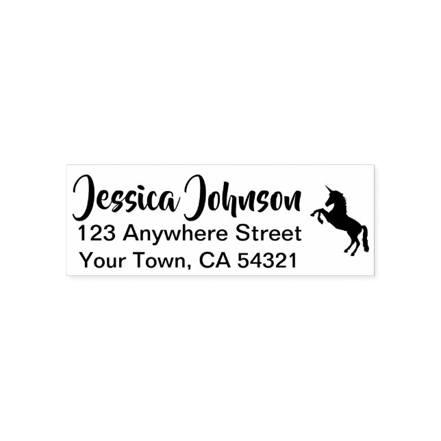 Schöne Individuelle Name Rücksendeadresse Unicorn Permastempel (Design)