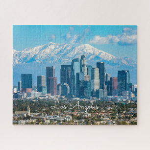 Schöne Innenstadt von Los Angeles mit Schnee bedec Puzzle