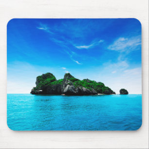 Schöne Insel in Blue Mousepad