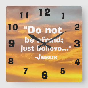 Schöne Inspiration Jesus Zitat Sky Print Quadratische Wanduhr