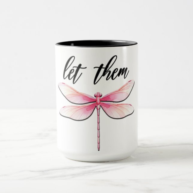 Schöne inspirierende Libellen-Zitate Tasse (Zentrum)