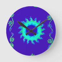 Schöne Iridescent Blue Floral Art Ölgemälde