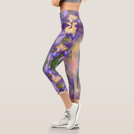 Schöne Iris Blume - Malerei Art Capri Leggings