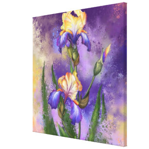 Schöne Iris Blume - Malerei Art Leinwanddruck