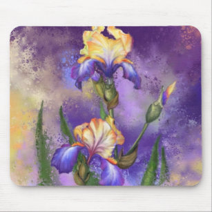 Schöne Iris Blume - Malerei Art Mousepad