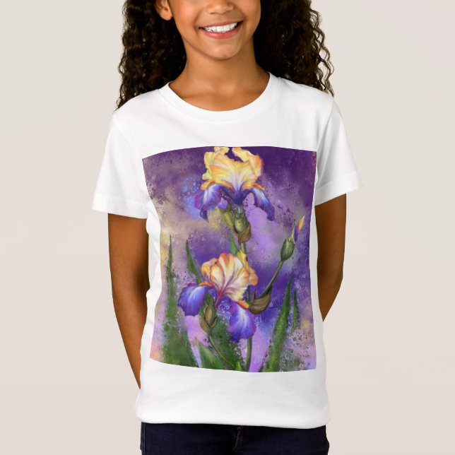 Schöne Iris Blume T - Shirt (Vorderseite)