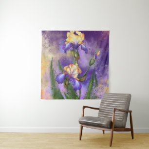 Schöne Iris Blume Tapestry Wandteppich