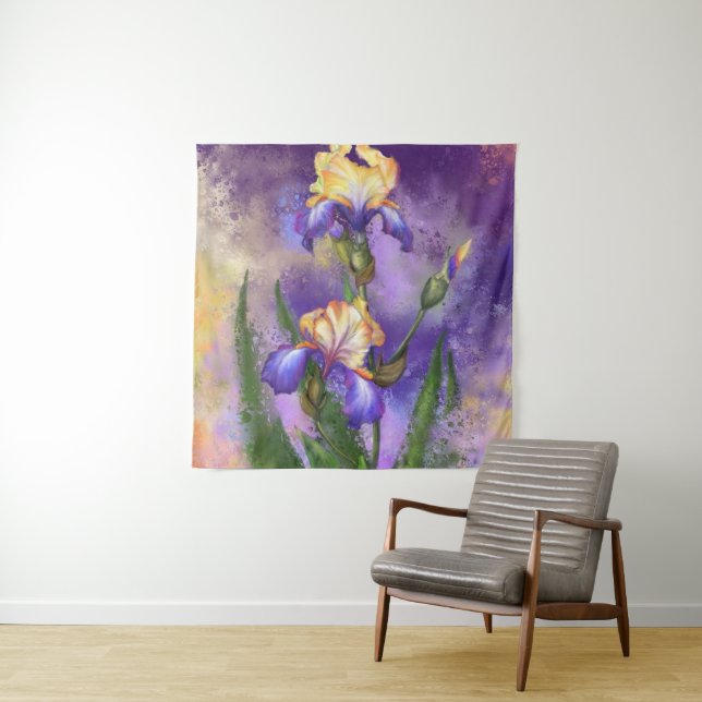 Schöne Iris-Blumen-Tapete Wandteppich (Beispiel)