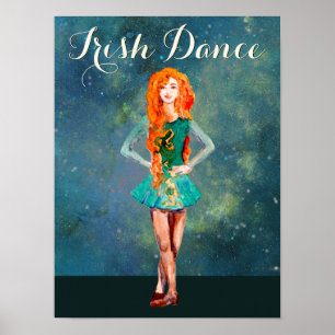 Schöne Irish Dancer Hard Shoe Dance Poster