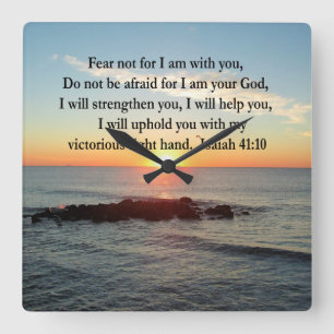 SCHÖNE ISAIAH 41:10 SONNE QUADRATISCHE WANDUHR
