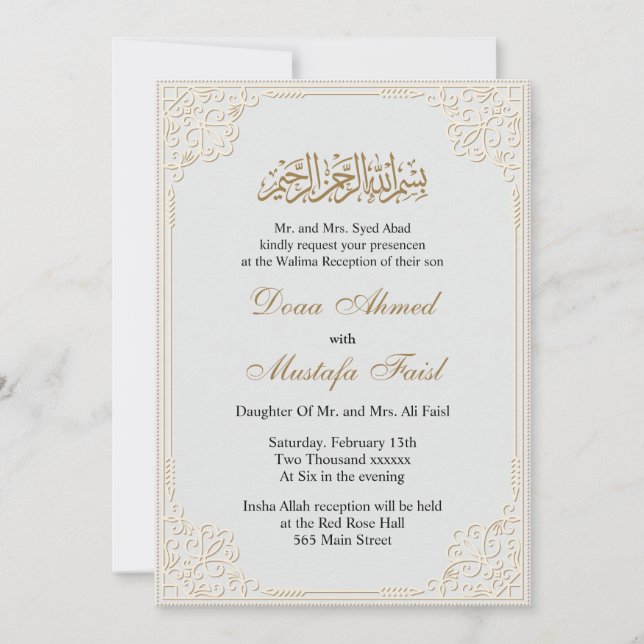 Schöne islamische Dekoration Einladung (Vorderseite)