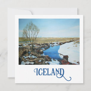 Schöne Island Frühlingsszenerie Schöne Kunst Feiertagskarte