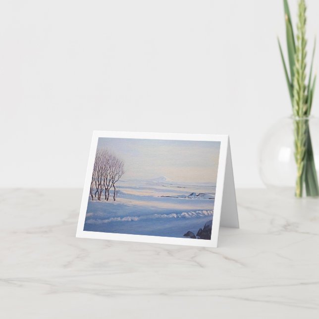 Schöne isländische Winterlandschaft Kunst Feiertagskarte (Vorderseite)