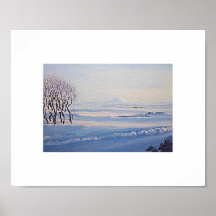 Schöne isländische Winterlandschaftsmalerei  Poster
