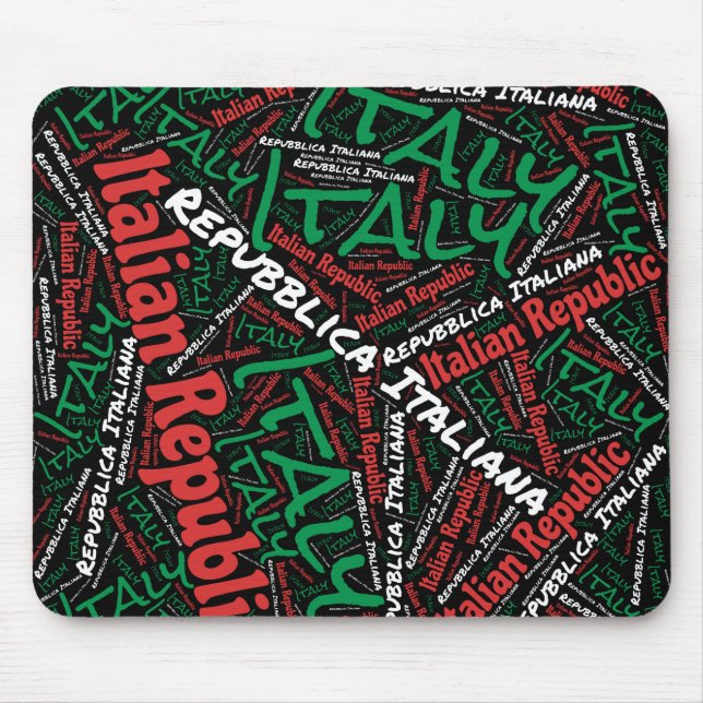 Schöne Italien Flaggenfarben Patriotic Mousepad (Vorne)