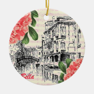 Schöne Italien-Pfingstrose Keramik Ornament