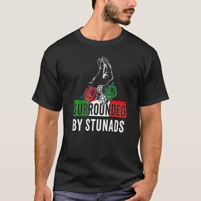 Schöne italienische Redewendungen umgeben von Stun T-Shirt (Vorderseite)