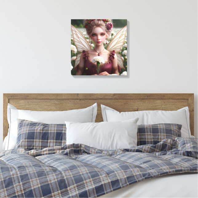 Schöne Januar Fairy in den Nelken Leinwanddruck (Insitu (Schlafzimmer))