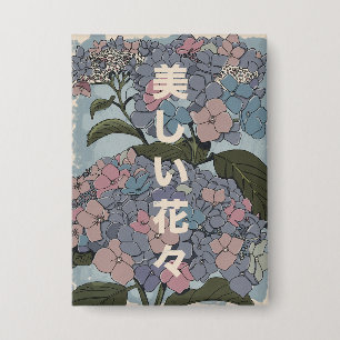 Schöne japanische Blumen Button
