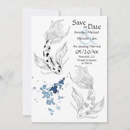 Schöne japanische Koi Fish Hochzeit Save The Date