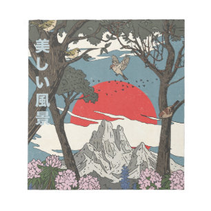 Schöne japanische Landschaft Notizblock