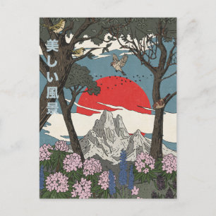 Schöne japanische Landschaft Postkarte