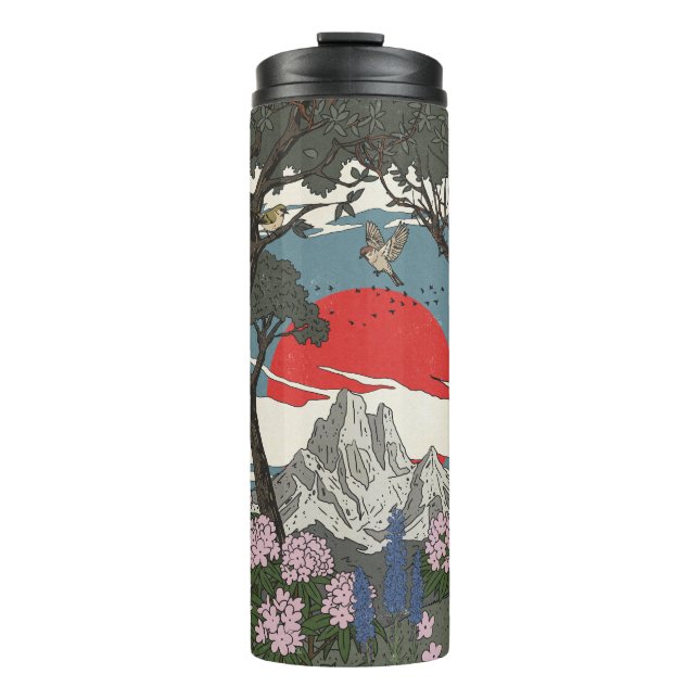 Schöne japanische Landschaft Thermosbecher (Vorderseite)