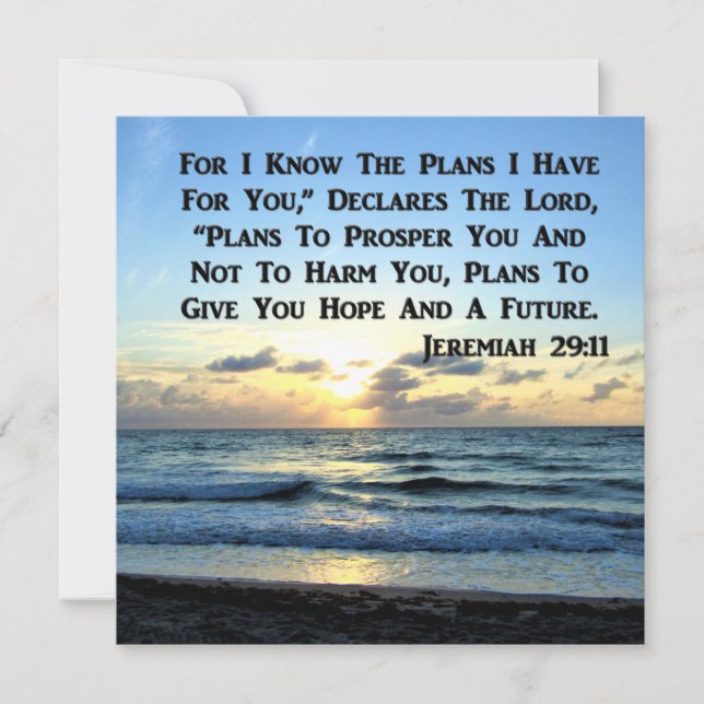 SCHÖNE JEREMIAH 29:11 BLAUE SKIES EINLADUNG (Vorderseite)