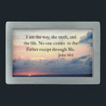 SCHÖNE JOHN 14:6 FOTO-DESIGN RECHTECKIGE GÜRTELSCHNALLE<br><div class="desc">Ich bin der Weg, die Wahrheit und das Leben. Niemand kommt zum Vater, außer durch mich. Teilen Sie Ihren Glauben, Ihre Hoffnung, Wunder, Gottes Liebe und Segen mit diesem wunderschönen Foto-Design des Ozeans mit dem inspirierend Schriftzug Vers Johannes 14:6 über T-Shirts und Geschenke. Dieses ruhige John 14:6-Design wird ein gepflegtes...</div>