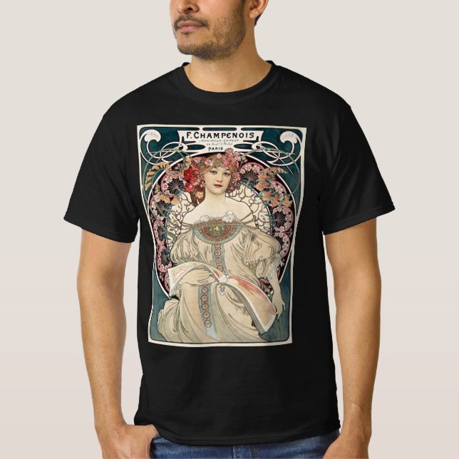 Schöne Jugendstil-Frau in Paris T-Shirt (Vorderseite)