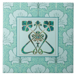 Schöne Jugendstil-Keramik Fliese