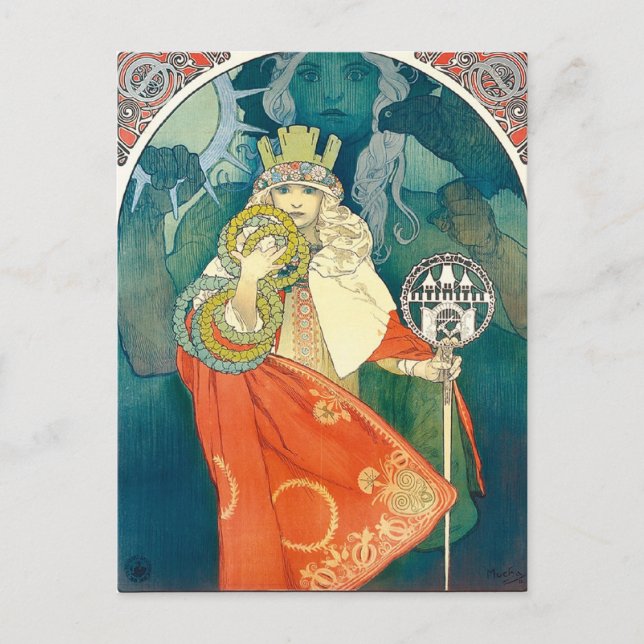 Schöne Jugendstil-Postkarte Postkarte (Vorderseite)