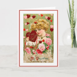 Schöne Jugendstil-Valentine Feiertagskarte