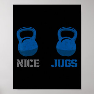 Schöne Jugs Lustige Kettlebell Brust Fitness Humor Poster