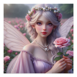 Schöne June Fairy in Rose Poster