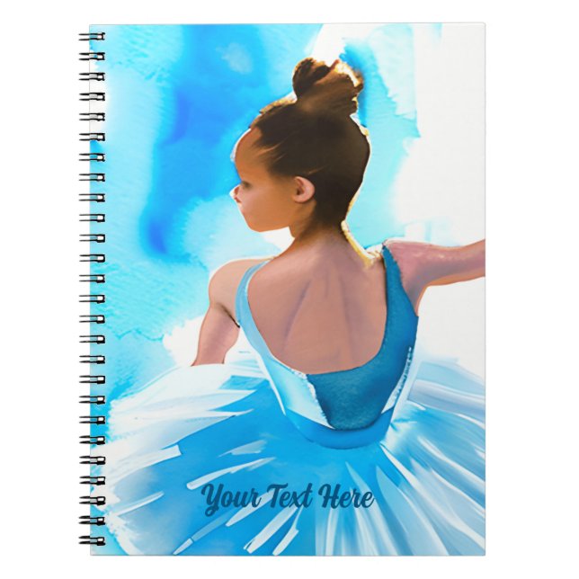 Schöne junge Ballerina in Blue Notizblock (Vorderseite)