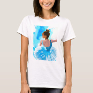Schöne junge Ballerina in Blue T-Shirt