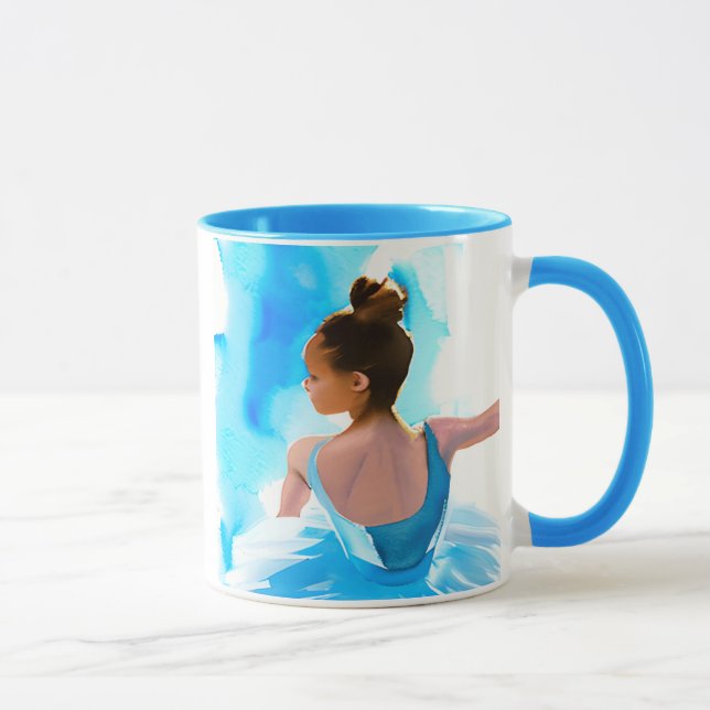 Schöne junge Ballerina in Blue Tasse (Rechts)