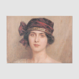 Schöne, junge Dame, durch Albert Lynch, Seidenpapier