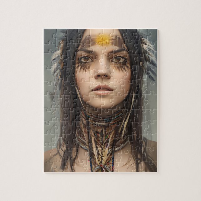 SCHÖNE JUNGE INDISCHE NATIVE MÄDCHEN JIGSAW PUZZLE (Vertikal)