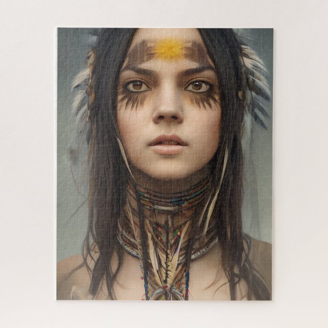 SCHÖNE JUNGE INDISCHE NATIVE MÄDCHEN JIGSAW PUZZLE (Vertikal)