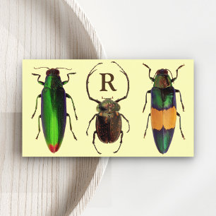 Schöne Käfer Insekten Monogramm Entomologe Visitenkarte