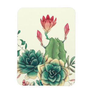 Schöne Kakteen mit Blume Magnet