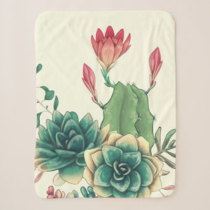 Schöne Kakteen mit Blume Sherpadecke