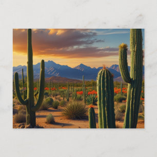 Schöne Kaktus-Wüste Postkarte